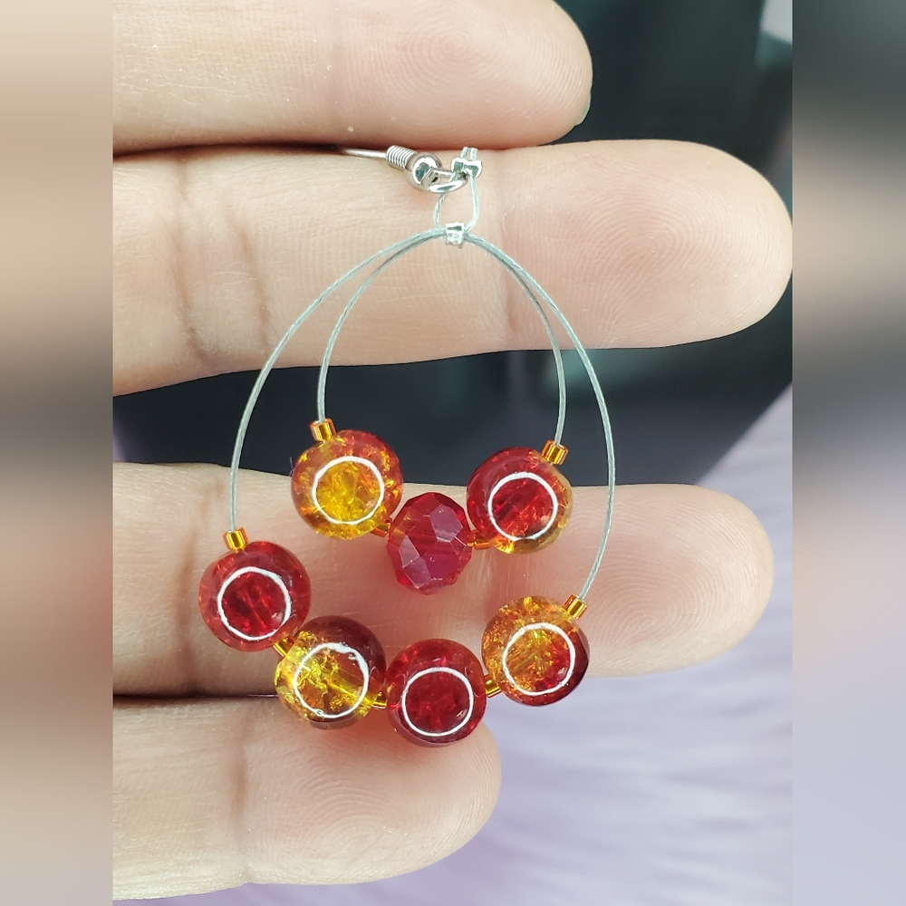 Handmade Beaded drop dangle earrings